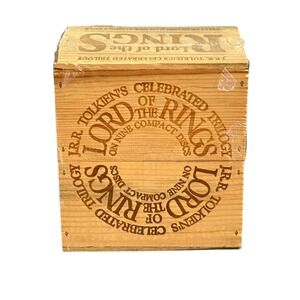 Sealed NEW Lord of the Rings JRR Tolkien 9 CD Set NPR Dramatization Wooden Crate